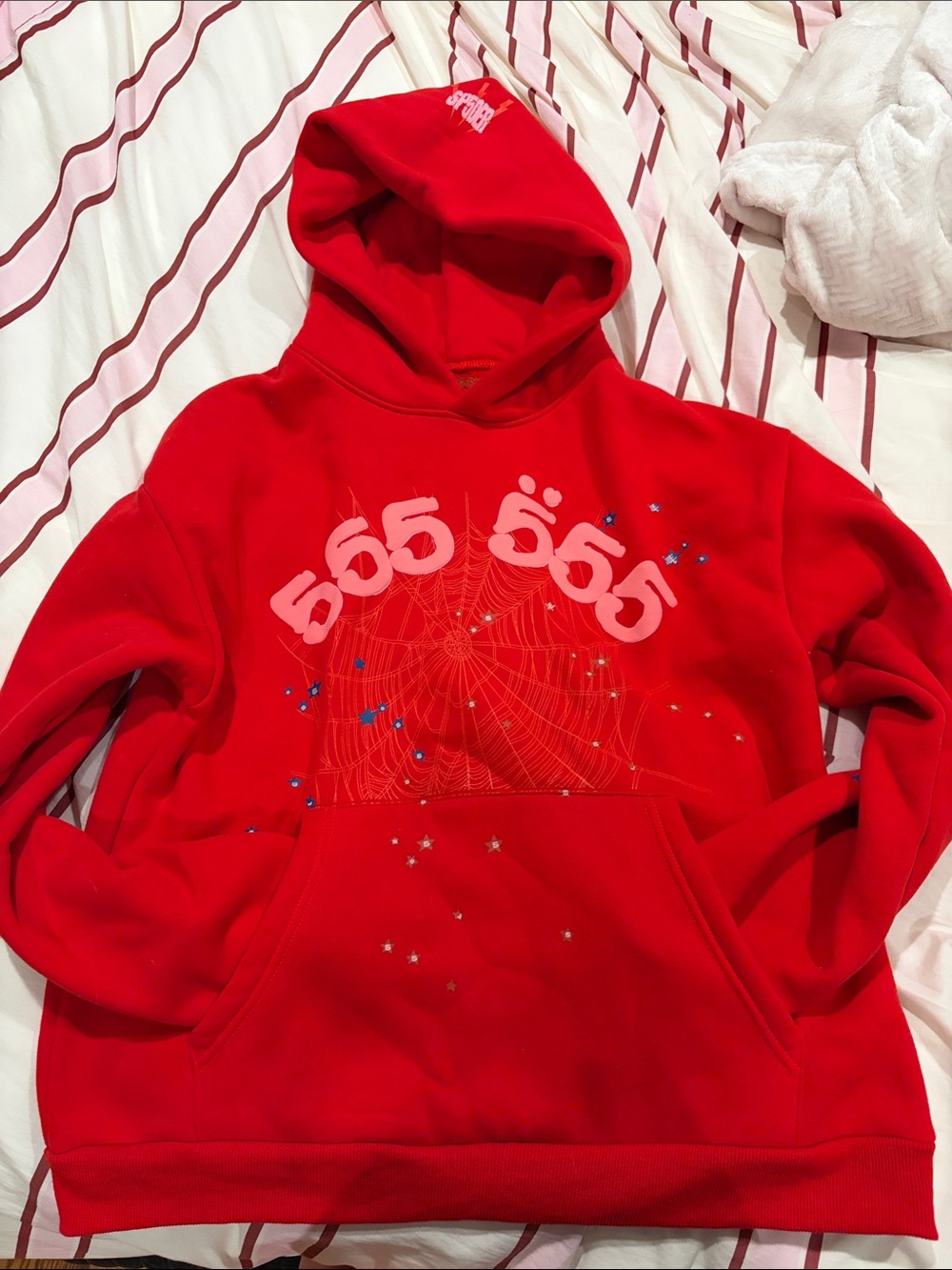 Red 555 Sp5der Hoodie